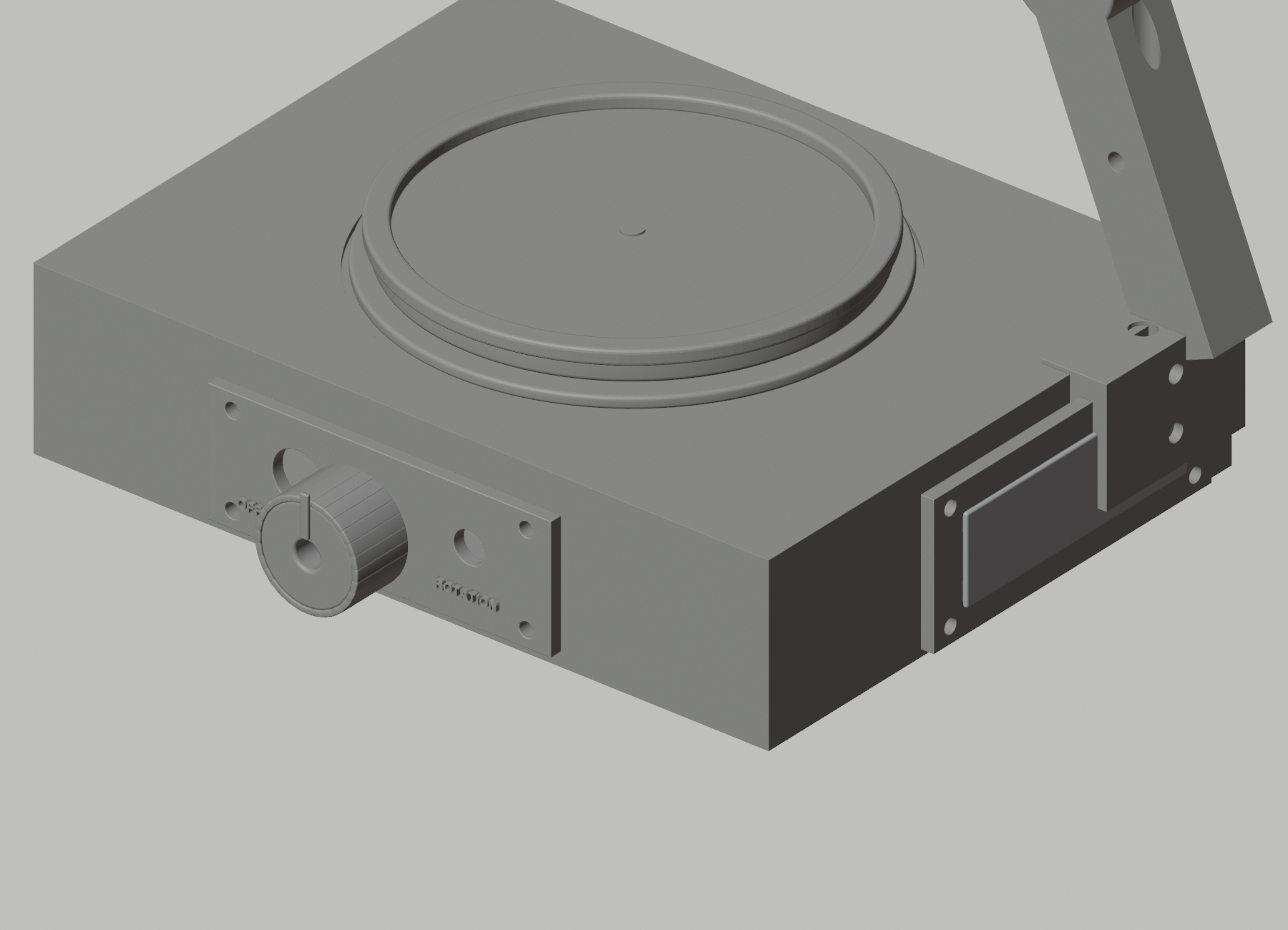 CAD model of a rotating bismuth crystal display stand